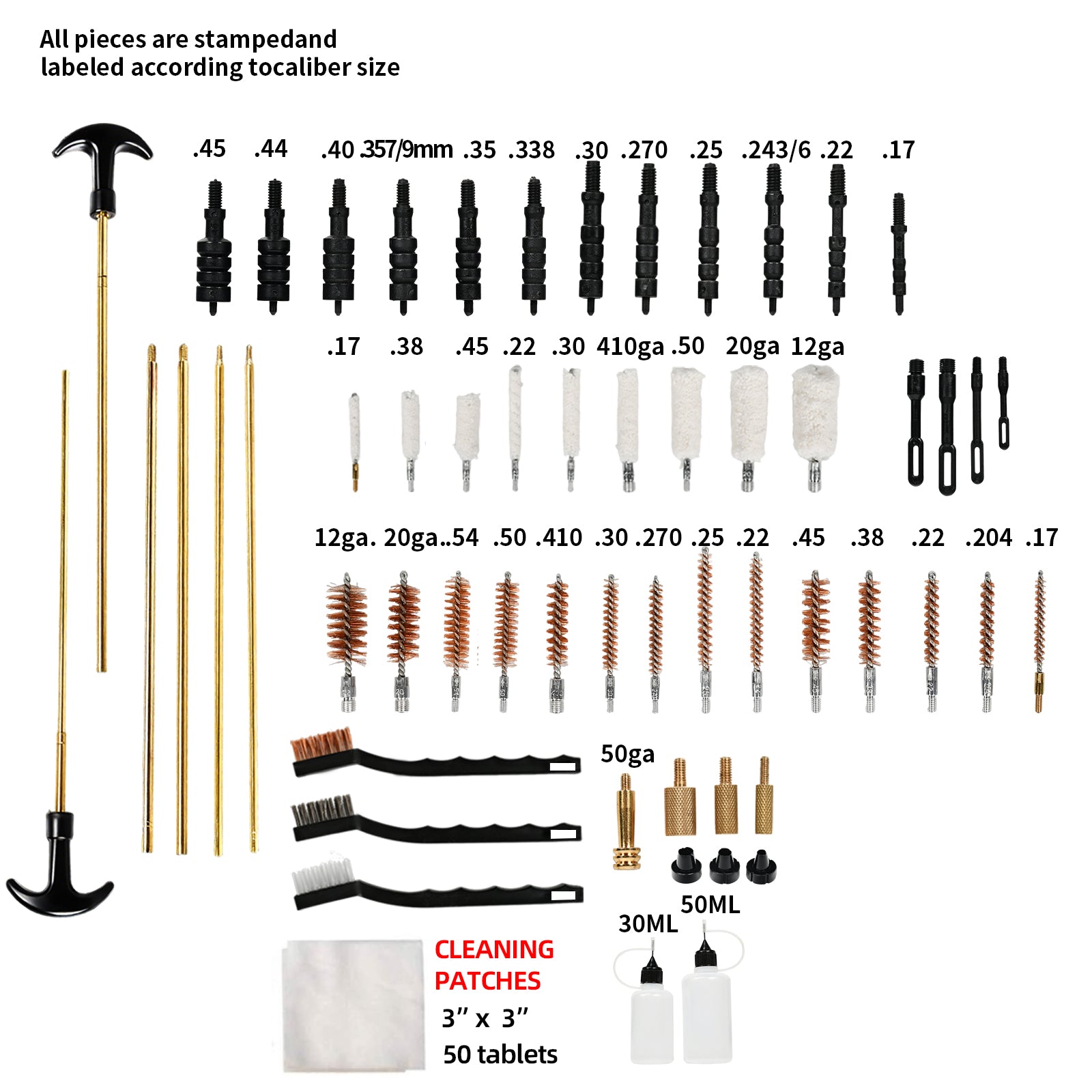 Universal Gun Cleaning Kit for Caliber Pistol Rifle Handgun Shotgun Hunting Cleaning Kit with Universal Accessories & Mat Portable Case Gifts for Men