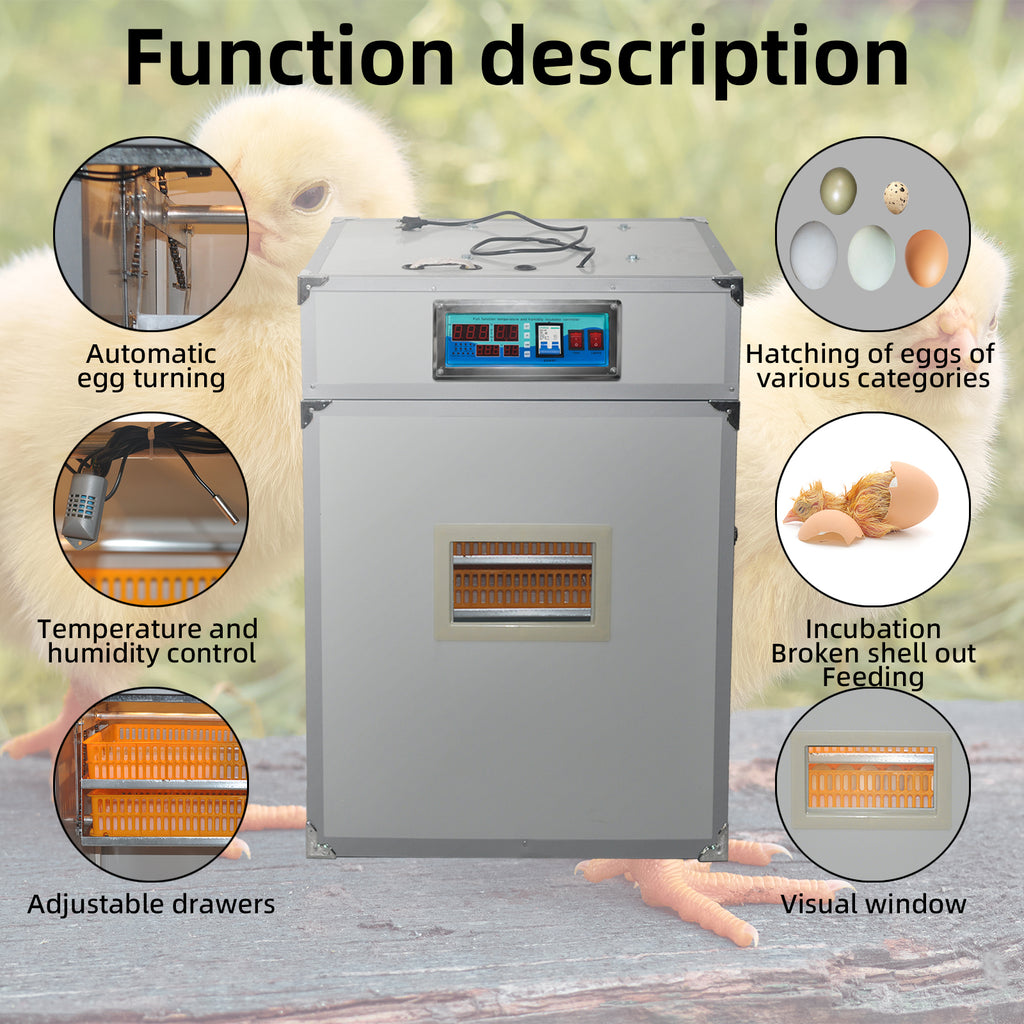 352 Egg Incubator with Automatic Egg Turning,Temperature Control and Humidity Control,Hatching Eggs,Chicken,Ducks,Poultry,Industrial Brooding Machine Chicken Incubator for Farm,Lab,Home,Indoor