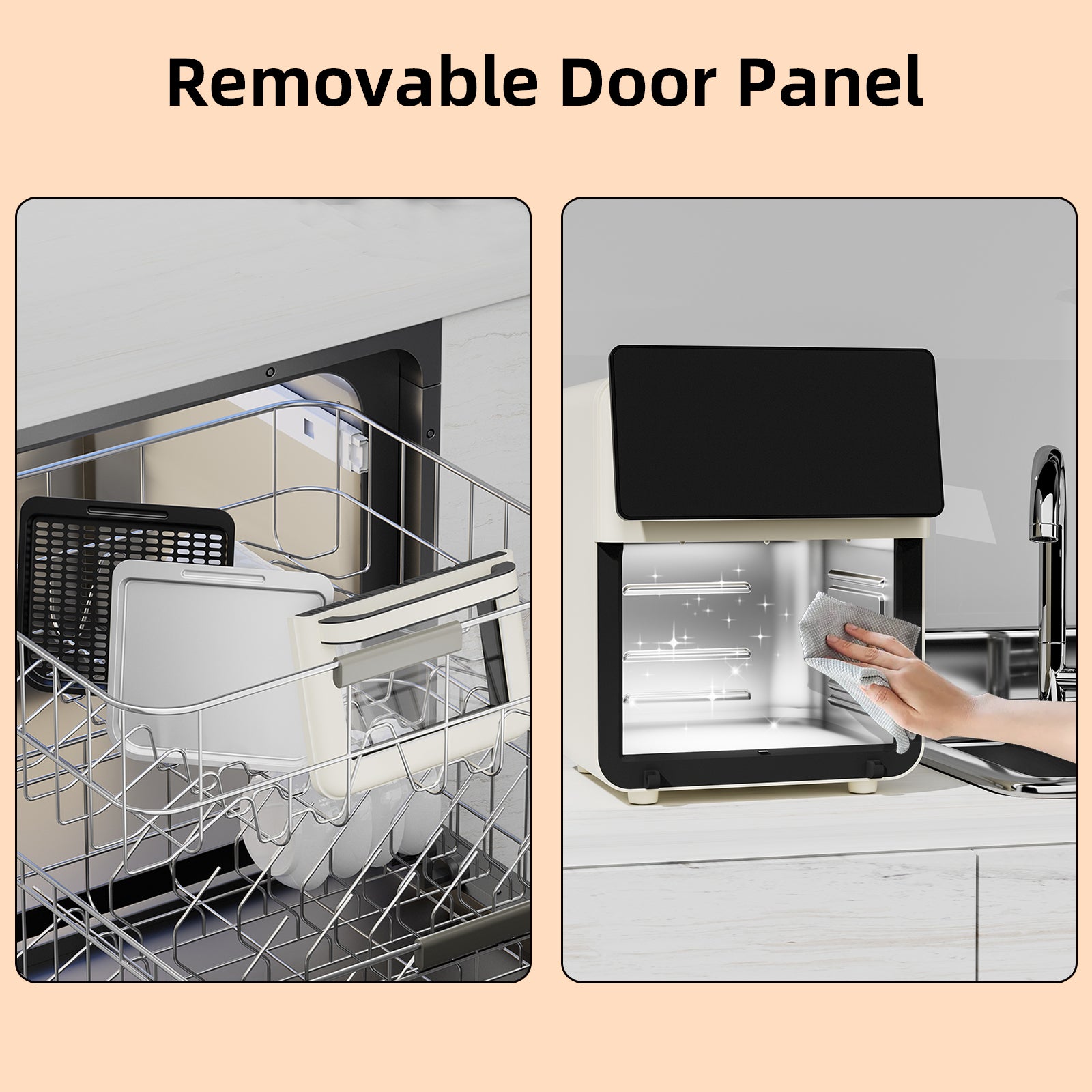 AboveMoon 10L Large Xl Pro Air Fryer Oven With Grill Combo For Kitchen Countertop Use,12 in 1 Smart Convection Ovens,AirFryer With Glass View Window,Nonstick Basket,Fryer Liners,Removable Door-White