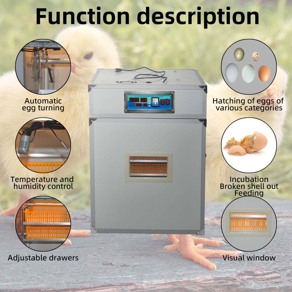 264 Egg Incubator with Automatic Egg Turning,Temperature Control and Humidity Control,Hatching Eggs,Chicken,Ducks,Poultry,Industrial Brooding Machine Chicken Incubator for Farm,Lab,Home,Indoor