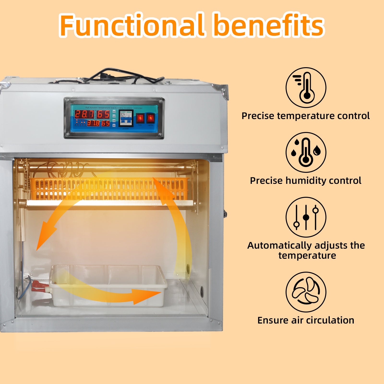 88 Egg Incubator with Automatic Egg Turning,Temperature Control and Humidity Control,Hatching Eggs,Chicken,Ducks,Poultry,Industrial Brooding Machine Chicken Incubator for Farm,Lab,Home,Indoor