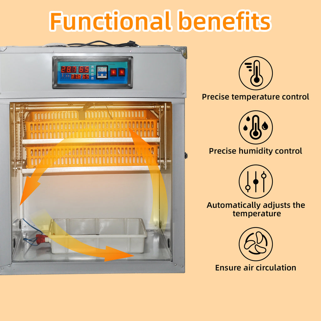 176 Egg Incubator with Automatic Egg Turning,Temperature Control and Humidity Control,Hatching Eggs,Chicken,Ducks,Poultry,Industrial Brooding Machine Chicken Incubator for Farm,Lab,Home,Indoor