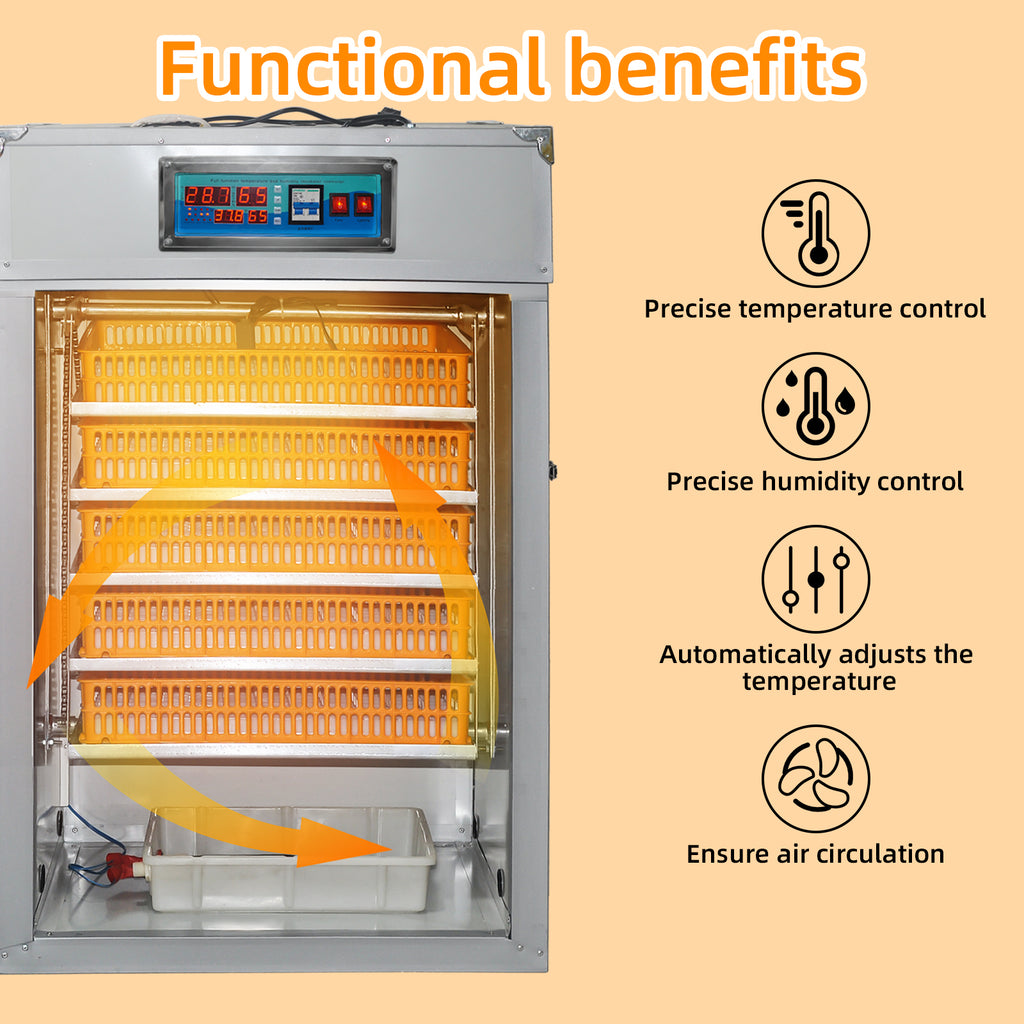 440 Egg Incubator with Automatic Egg Turning,Temperature Control and Humidity Control,Hatching Eggs,Chicken,Ducks,Poultry,Industrial Brooding Machine Chicken Incubator for Farm,Lab,Home,Indoor