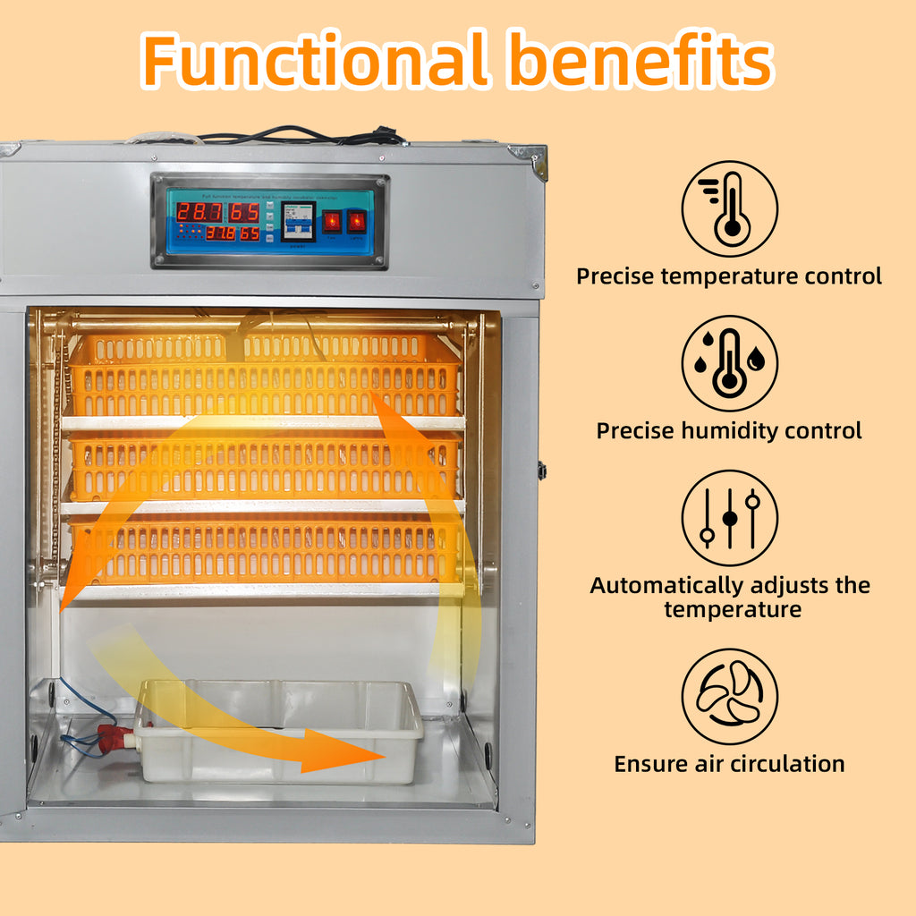 264 Egg Incubator with Automatic Egg Turning,Temperature Control and Humidity Control,Hatching Eggs,Chicken,Ducks,Poultry,Industrial Brooding Machine Chicken Incubator for Farm,Lab,Home,Indoor