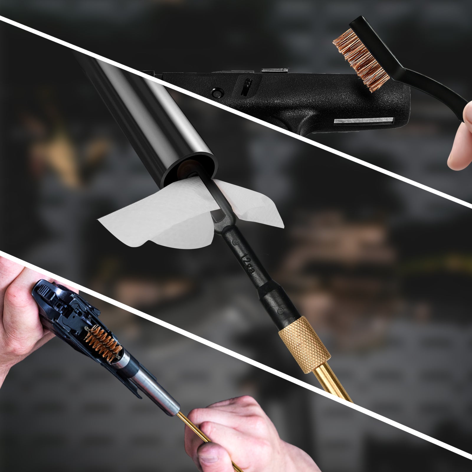 Universal Gun Cleaning Kit for Caliber Pistol Rifle Handgun Shotgun Hunting Cleaning Kit with Universal Accessories & Mat Portable Case Gifts for Men