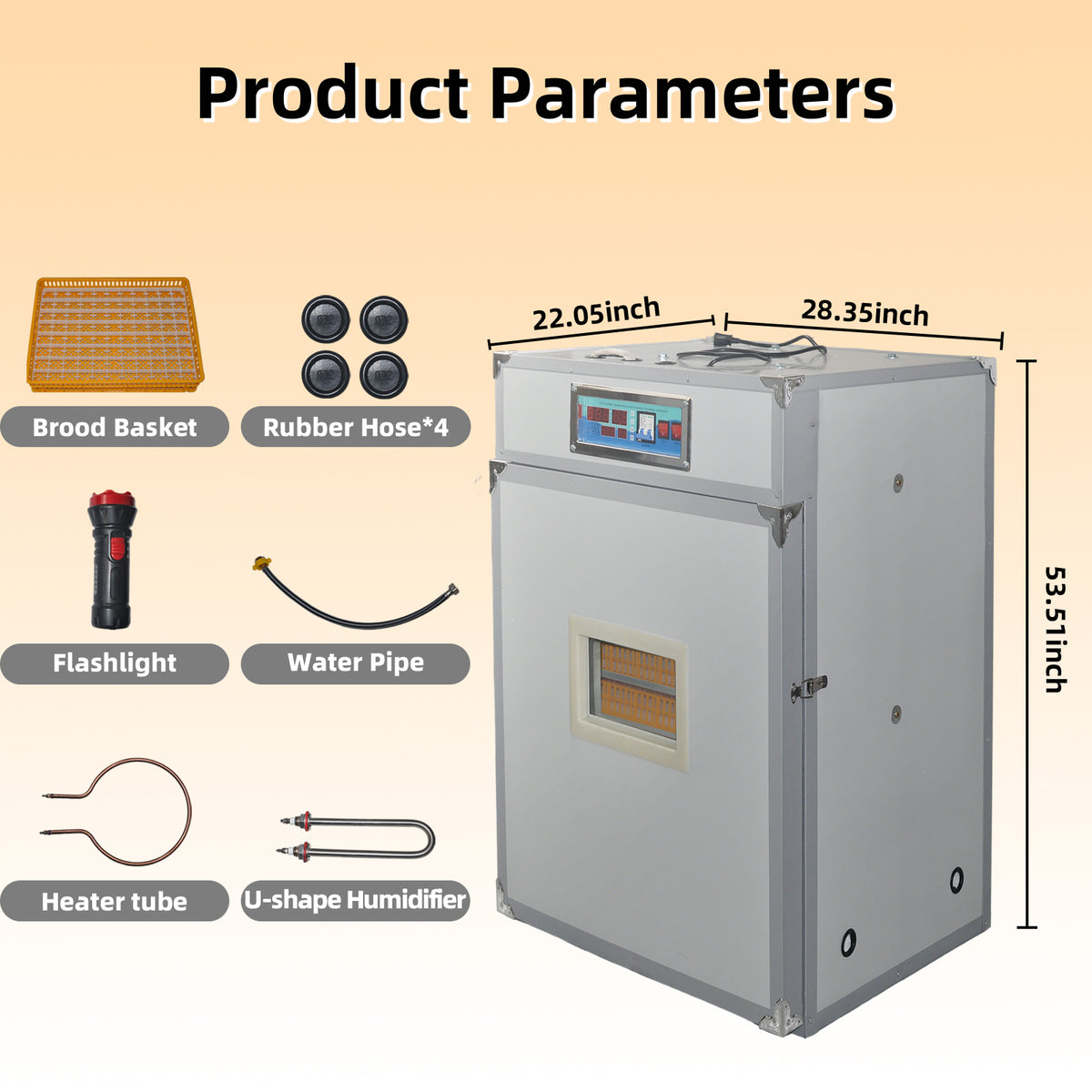 Temperature Control For Brooding Broiler 440 Egg Incubator with Automatic Egg Turning,Temperature Control and H ...