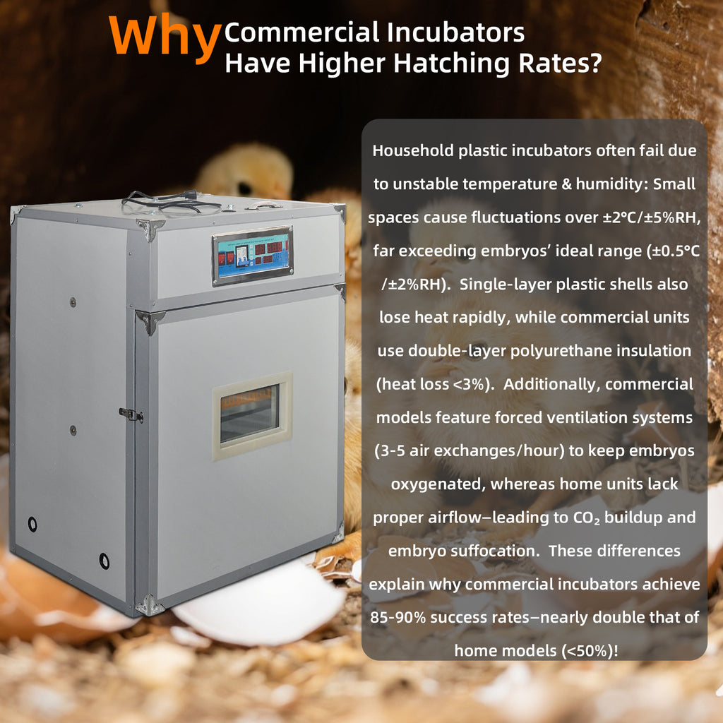440 Egg Incubator with Automatic Egg Turning,Temperature Control and Humidity Control,Hatching Eggs,Chicken,Ducks,Poultry,Industrial Brooding Machine Chicken Incubator for Farm,Lab,Home,Indoor