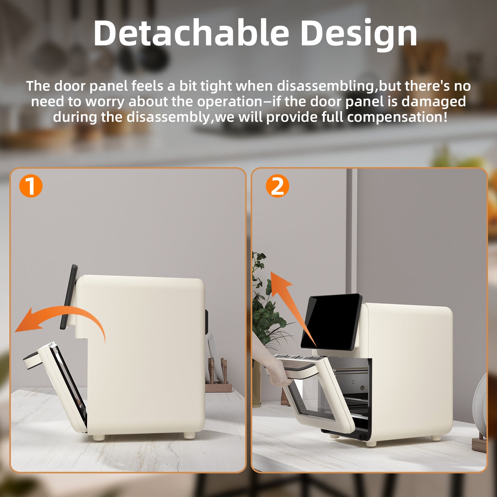 AboveMoon 10L Large Xl Pro Air Fryer Oven With Grill Combo For Kitchen Countertop Use,12 in 1 Smart Convection Ovens,AirFryer With Glass View Window,Nonstick Basket,Fryer Liners,Removable Door-White