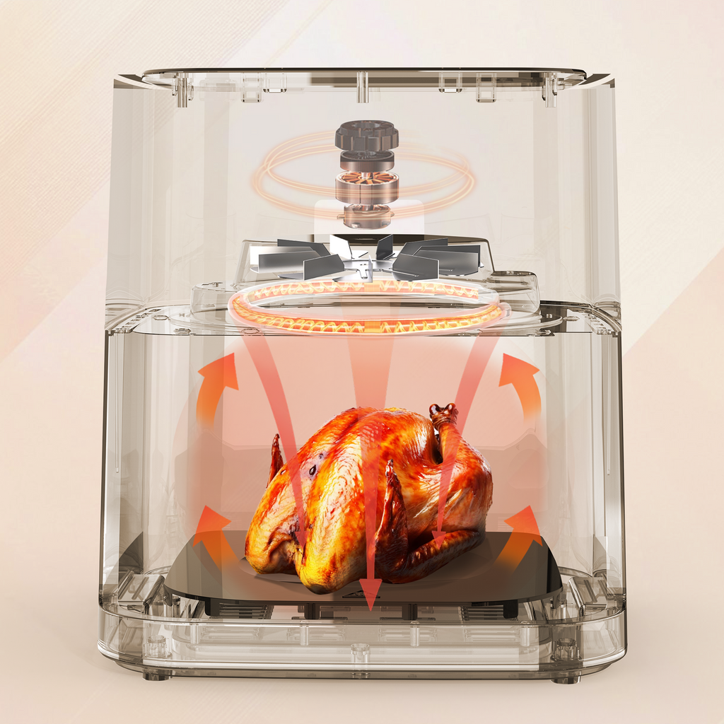 Abovemoon Stainless Steel 8Qt Large Digital Air Fryer with Window for Kitchen Use,Nonstick Made without PFAS,Touchscreen Display,400F,Kitchen Appliances,NonStick Basket,Black airfryer