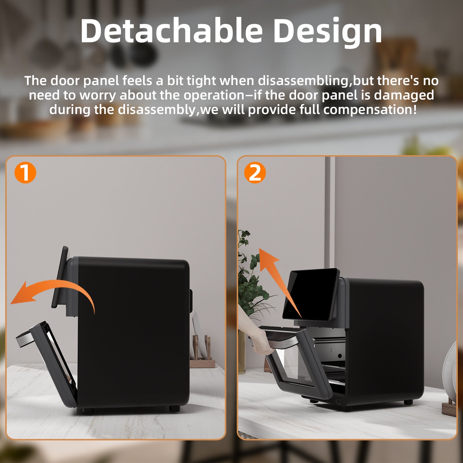 10L Large Pro Air Fryer Oven With Grill Combo For Kitchen Use,12 in 1 Smart Convection Ovens,AirFryer With Glass View Window,Nonstick Basket,Fryer Liners,Removable Door-Black