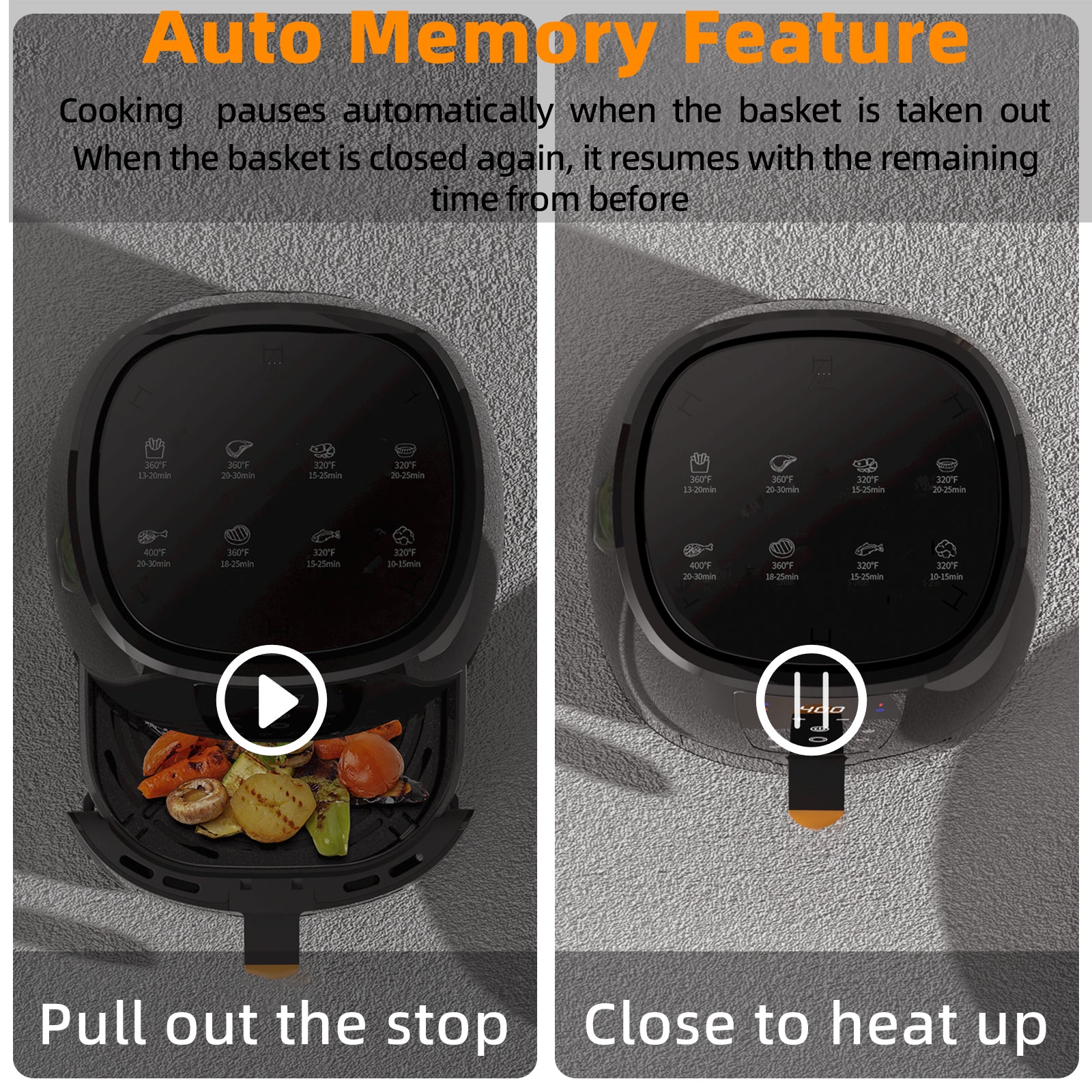 AboveMoon 6.0 QT Large Digital Air Fryer with Window for Kitchen Use,Nonstick Made without PFAS, Touchscreen Display,400F,Customized Temp/Time,NonStick Basket,Black