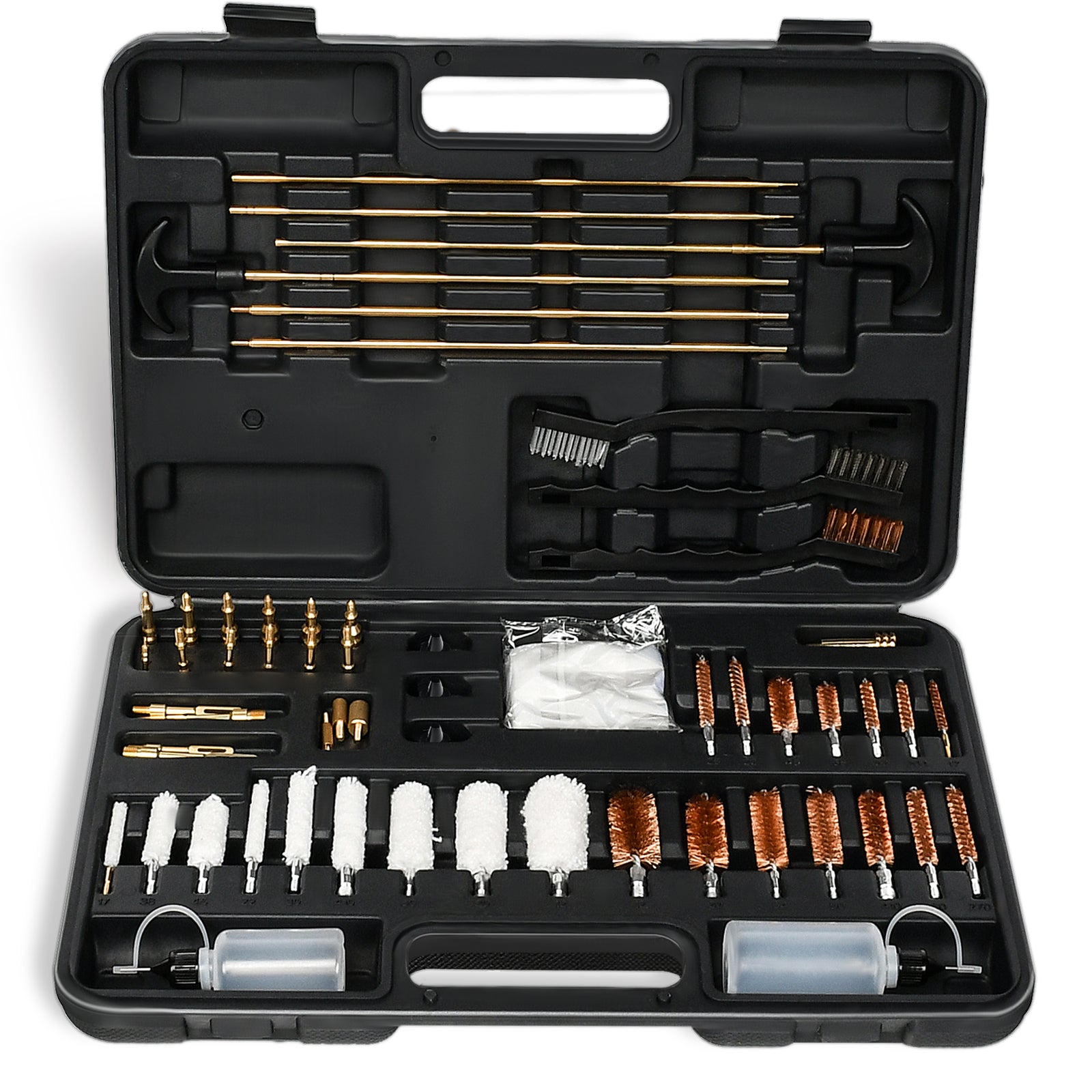 Universal Gun Cleaning Kit for Caliber Pistol Rifle Handgun Shotgun Hunting Cleaning Kit with Universal Accessories & Mat Portable Case Gifts for Men Brass
