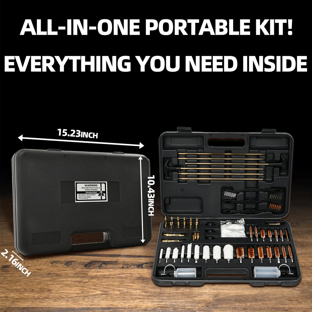 Universal Gun Cleaning Kit for Caliber Pistol Rifle Handgun Shotgun Hunting Cleaning Kit with Universal Accessories & Mat Portable Case Gifts for Men Brass
