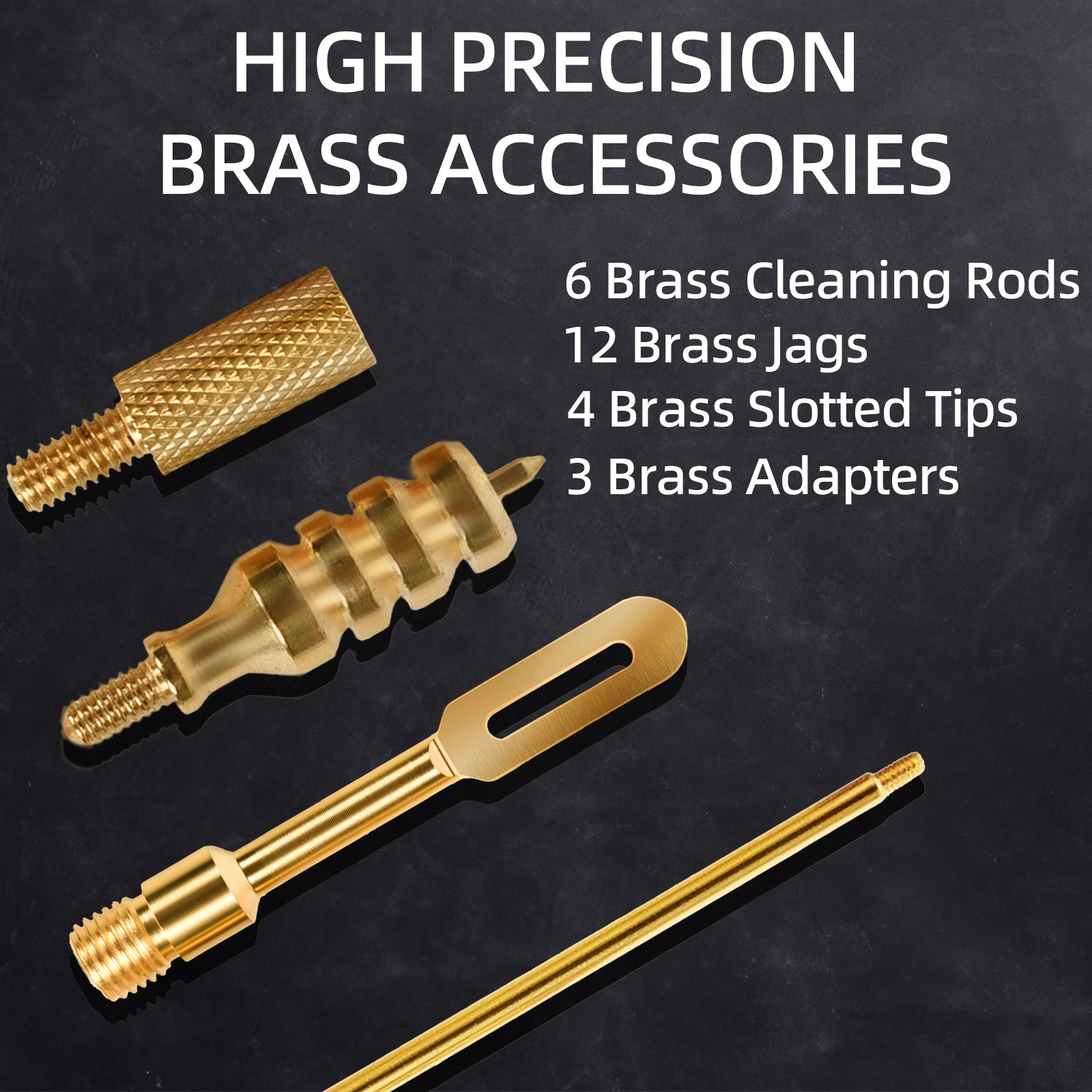 Universal Gun Cleaning Kit for Caliber Pistol Rifle Handgun Shotgun Hunting Cleaning Kit with Universal Accessories & Mat Portable Case Gifts for Men Brass