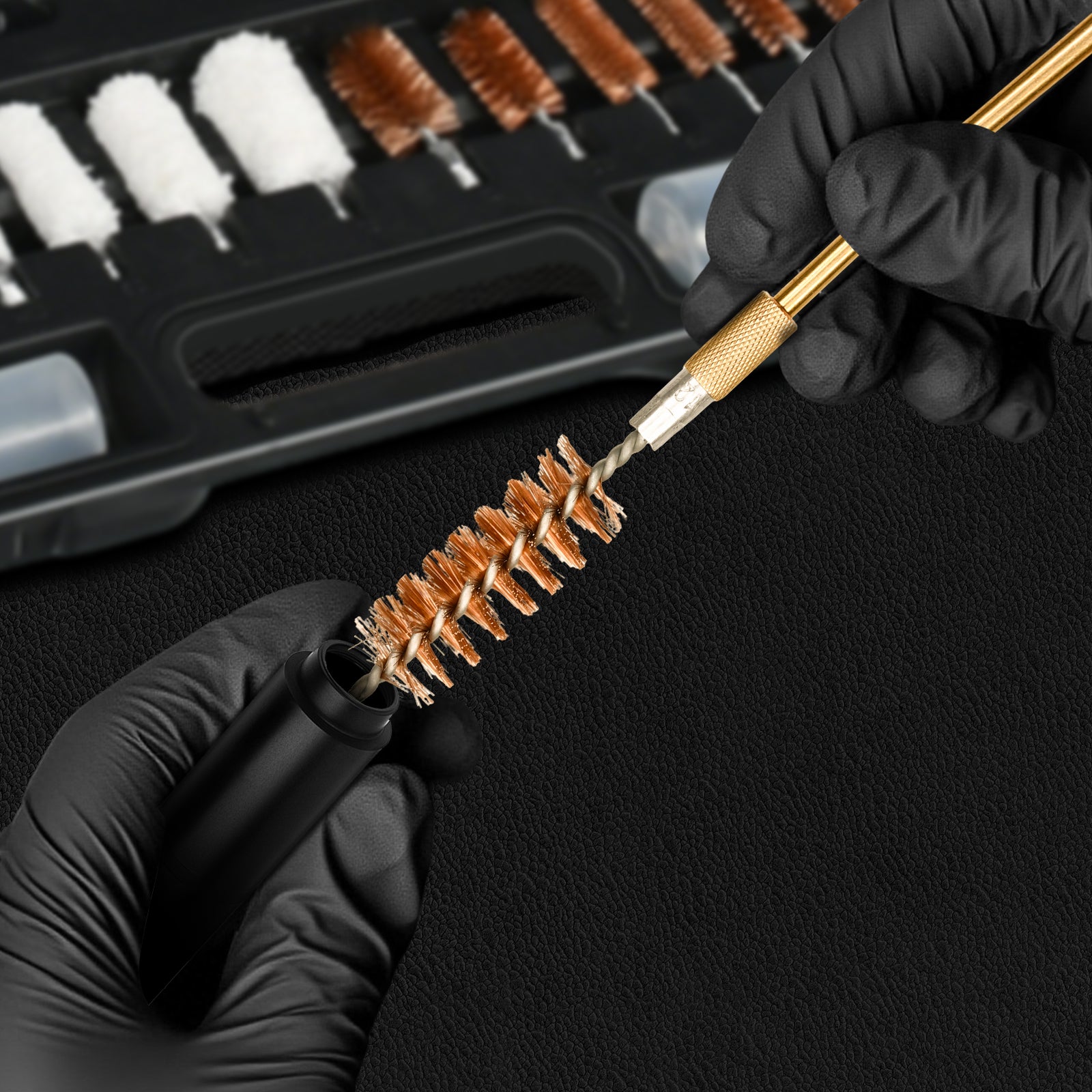 Universal Gun Cleaning Kit for Caliber Pistol Rifle Handgun Shotgun Hunting Cleaning Kit with Universal Accessories & Mat Portable Case Gifts for Men Brass