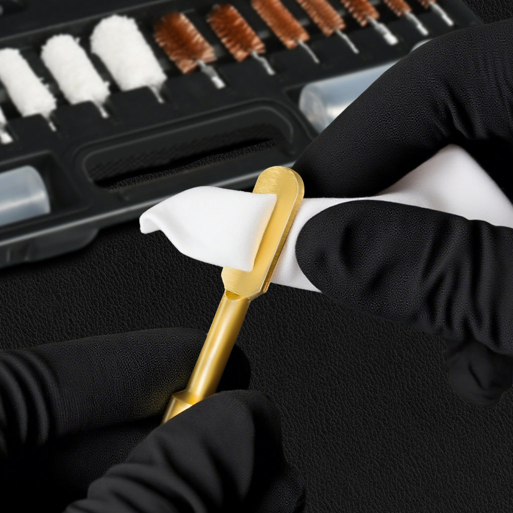 Universal Gun Cleaning Kit for Caliber Pistol Rifle Handgun Shotgun Hunting Cleaning Kit with Universal Accessories & Mat Portable Case Gifts for Men Brass