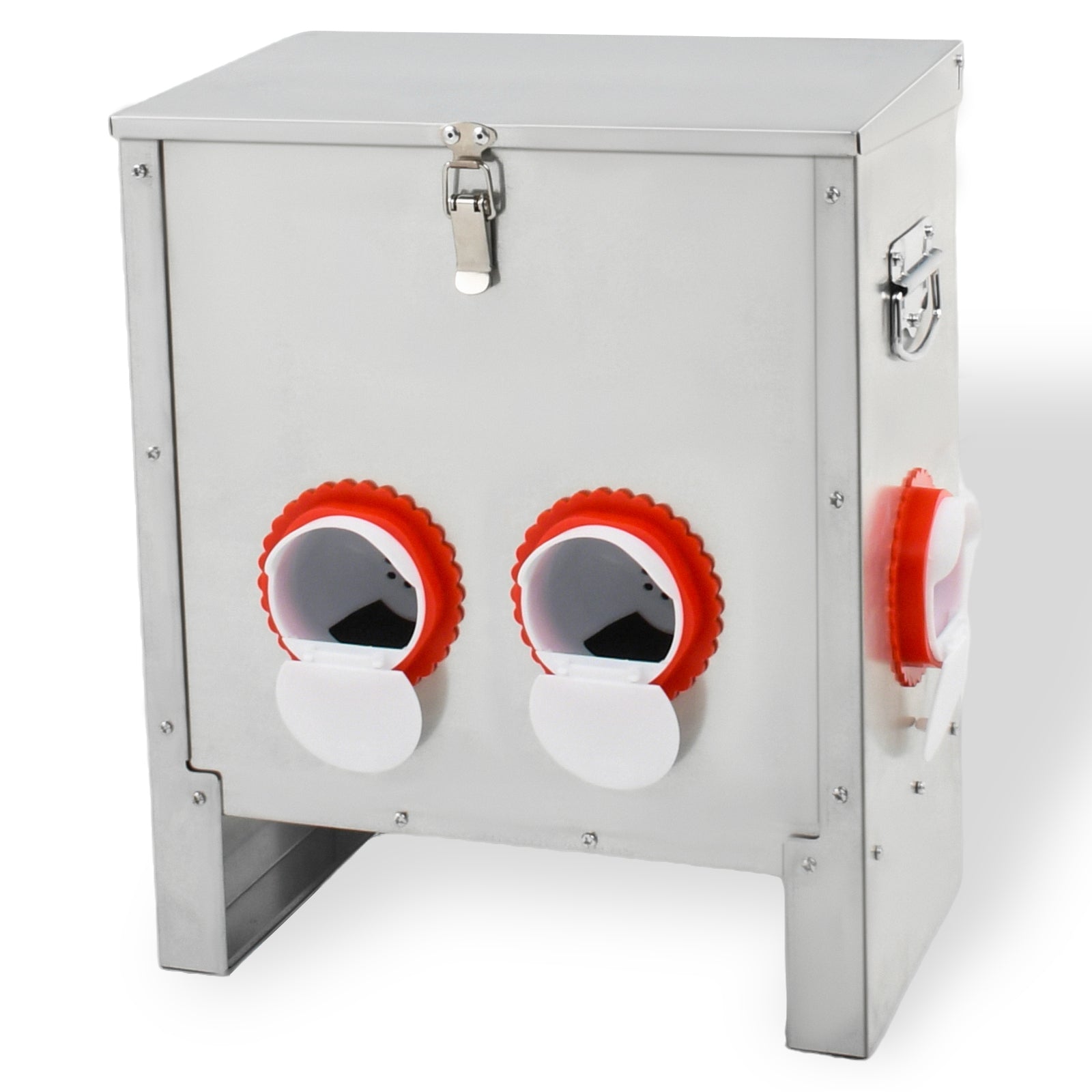 Metal Automatic Chicken Feeder 30LBS with 4 Ports,No Feed Waste,All Seasons Support,Weather-Resistant and Animal-Proof,Suitable for Chicken,Geese,Ducks,Turkeys,Quails