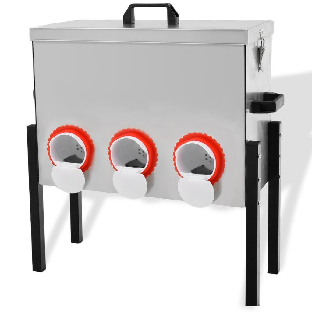 Metal Automatic Chicken Feeder 30LBS with 6 Ports,No Feed Waste,All Seasons Support,Weather-Resistant and Animal-Proof,Suitable for Chicken,Geese,Ducks,Turkeys,Quails