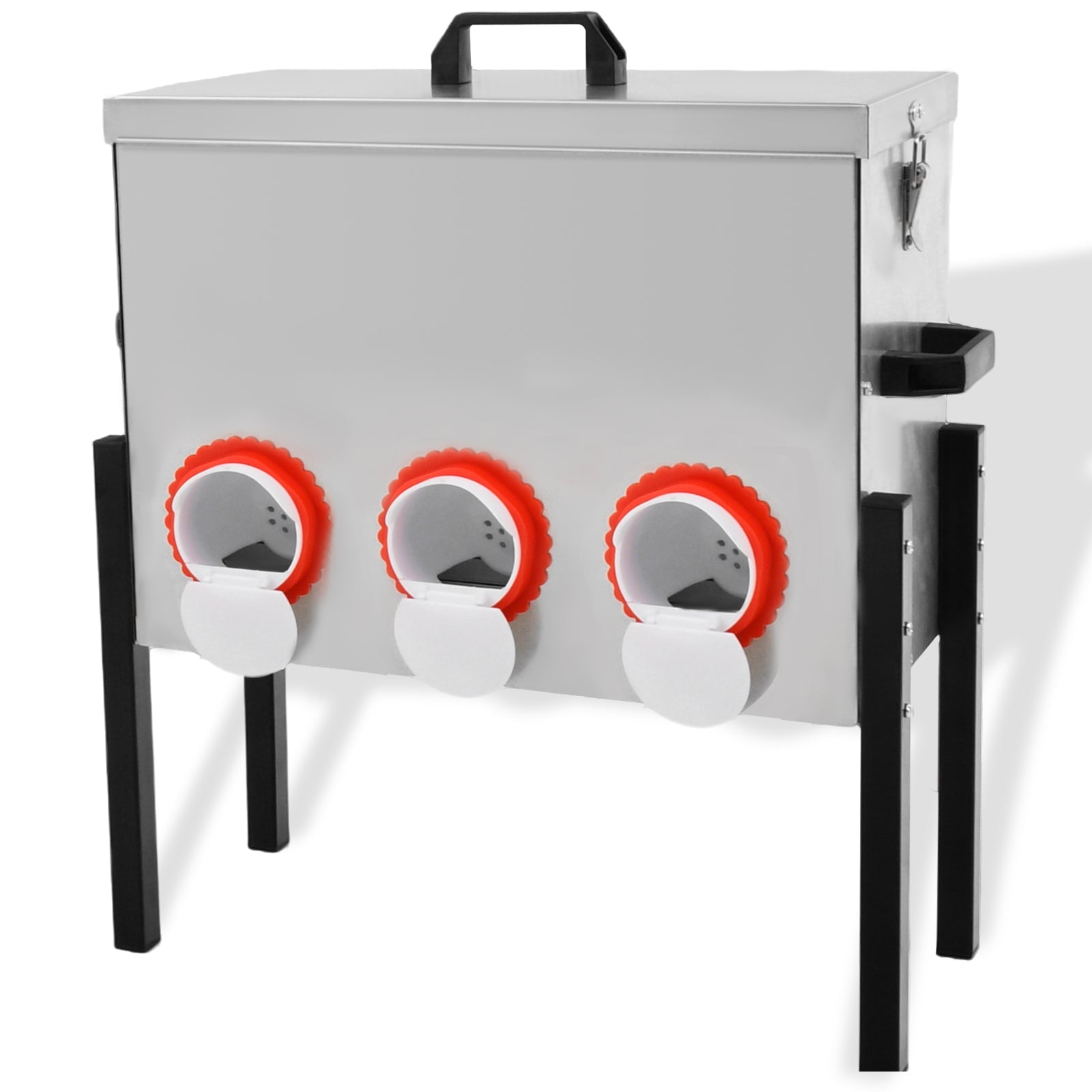 Metal Automatic Chicken Feeder 30LBS with 6 Ports,No Feed Waste,All Seasons Support,Weather-Resistant and Animal-Proof,Suitable for Chicken,Geese,Ducks,Turkeys,Quails