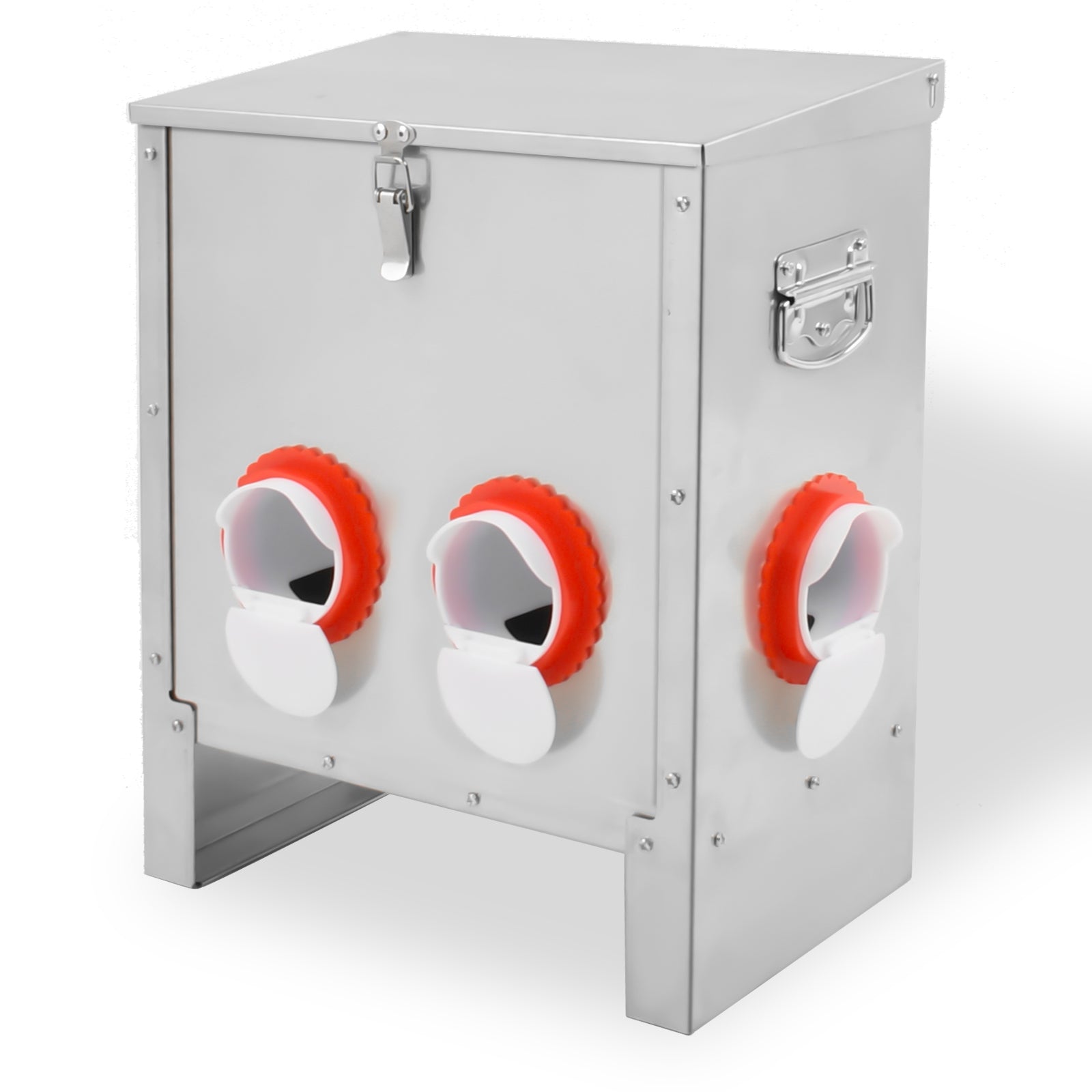 Metal Automatic Chicken Feeder 30LBS with 6 Ports,No Feed Waste,All Seasons Support,Weather-Resistant and Animal-Proof,Suitable for Chicken,Geese,Ducks,Turkeys,Quails